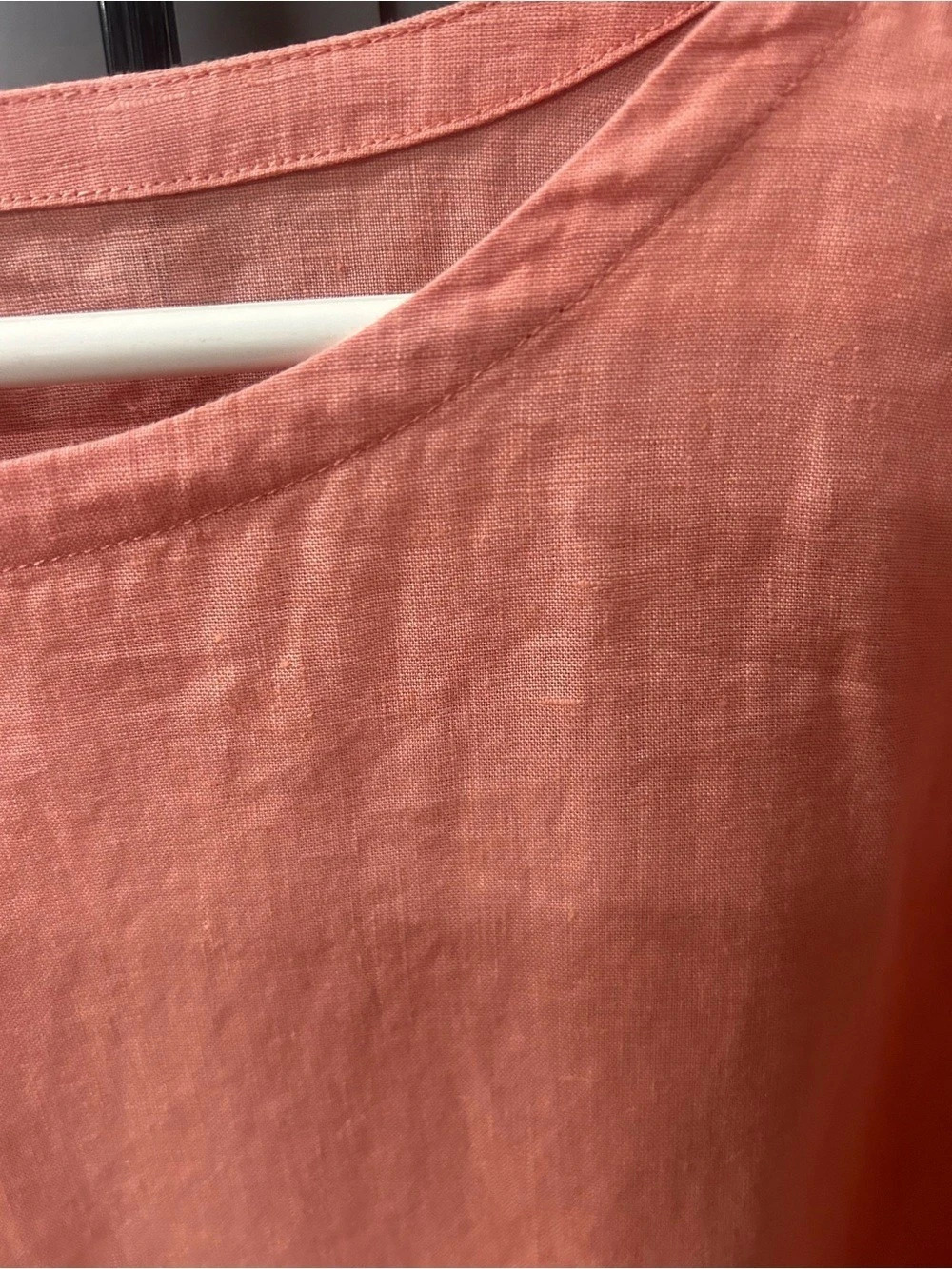 Eileen Fisher Organic Linen Bateau Neck  Top - Picture 4 of 5